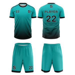 Nouveau style, vente en gros, logo personnalisé, uniforme de football 100% polyester pour hommes, manches courtes, antibactérien, séchage rapide, uniforme de football - Product Image 3