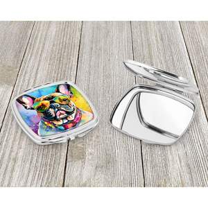 French Bulldog Hippie Dawg <b>Compact</b> Folding Handheld <b>Makeup</b> Mirror Decorative Travel Mirror for Women Girls Pocket-sized Gifts - Product Image 3