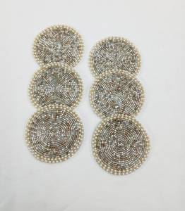 Multicolor Seed Beads Coaster Pure Handmade Seed Beads Coaster Tea Coffee Wine ETC Beaded Coaster Unique Designs - Product Image 1