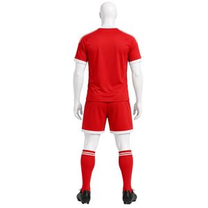 <b>Red</b> Soccer Jersey Set for Men Jersey and Shorts Lightweight Team Uniform Athletic Sportswear Breathable Training Match - Product Image 2