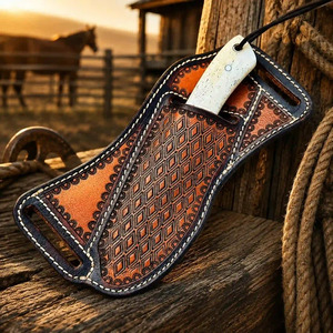 Couteau à lame fixe en acier au carbone pour la chasse et les activités de plein air, manche en os, étui en cuir, fournisseur direct d'usine OEM, vente en gros - Product Image 3