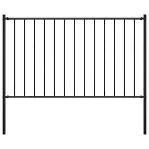 Panel de Cerca de Acero con Recubrimiento de Polvo Negro de 5.9 pies x 3.3 pies con Postes, Producto de Estructuras de Acero - Product Image 1