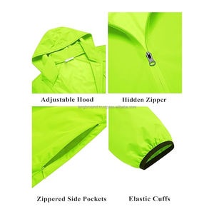 Fabricante al por mayor XL tamaño transpirable impermeable con capucha verano al aire libre cortavientos nuevo tejido Safari chaqueta de senderismo - Product Image 4