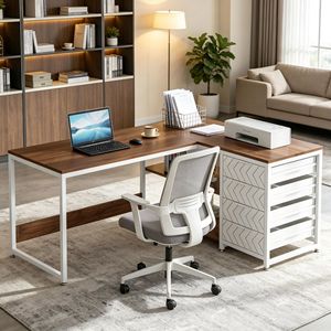 "Adjustable Industrial Office <b>Desk</b> with 4 <b>Drawers</b> for Enhanced Comfort" - Product Image 4