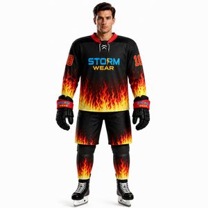 Custom Sports Ice Hockey Jersey With White <b>Laces</b> Men Youth Size Comfort Jersey Wholesale Team Wear Crew Neck Ice Hockey Uniform - Product Image 5