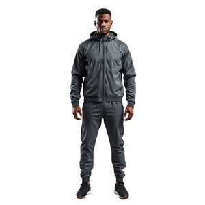 Ensemble de survêtement pour homme, coupe classique, 100% coton respirant, sweat à capuche et pantalon de jogging, style streetwear moderne et décontracté - Product Image 3
