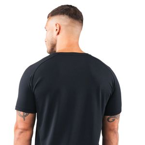 <b>Men's</b> Black <b>Scoop</b> <b>Neck</b> T Shirt Premium Cotton Curved Hem Athletic Fit Casual Lifestyle Fashion Sportswear Apparel Top - Product Image 5