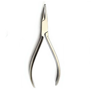 Pince à plier les fils dentaires manuelle, à mâchoires courbées et dentelées, pour la formage des fils orthodontiques, en acier inoxydable allemand, ergonomique - Product Image 4