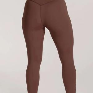 Top Quality Customized Women Brown Color Stretchable Leggings For Sale Women Yoga Leggings Pants Yoga <b>Tight</b> Leggings for Women - Product Image 5