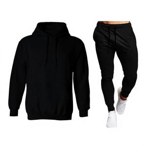 Conjunto Deportivo Unisex con Capucha, Color Sólido, Largo, Informal, Transpirable, 100% Algodón, Corte Regular, Bolsillos Laterales, Otoño - Product Image 5