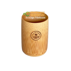 Taza de madera de bambú ecológica hecha a mano, tazas y platillos de té de alta calidad hechos en Vietnam para beber diariamente - Product Image 1