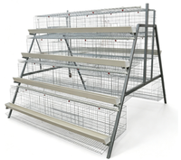 Cage à volailles galvanisée abordable de type A à 4 niveaux pouvant accueillir 120/128/160 oiseaux, y compris tous les accessoires