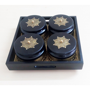 ชุดภาชนะเหล็กใส่ผลไม้และเครื่องดื่ม ดีไซน์โดดเด่น พร้อมถาดเสิร์ฟ  กระปุกอเนกประสงค์ทันสมัยสำหรับจัดระเบียบครัวเรือน - Product Image 2