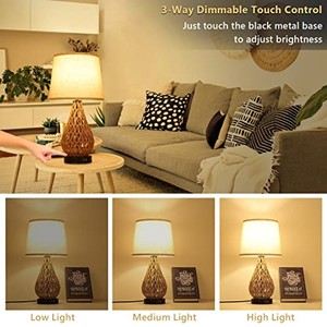 Base de lampe de table en rotin tissé artisanal |   Design Art déco |   Vente en gros - Product Image 3