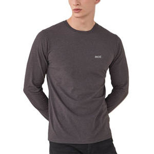 Camiseta de Manga Larga de Algodón con Logotipo Personalizado para Hombre, Cuello Redondo, Estilo Casual Urbano, OEM, Marca Privada, Ropa al por Mayor - Product Image 3