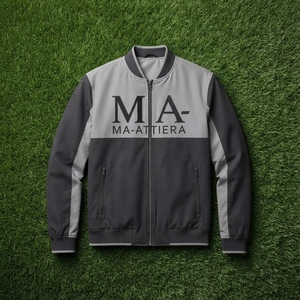 เสื้อแจ็คเก็ตบอมเบอร์บล็อกสีดำเทาสำหรับผู้ชาย ไซส์ใหญ่ โลโก้ที่อก สไตล์ลำลอง สตรีทแวร์ ซิปแบบรูดขึ้น รับผลิตตามแบบ OEM ODM ขายส่ง - Product Image 6