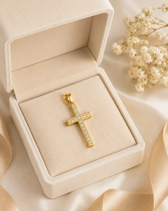 Pendentifs et breloques en or massif 10K, mini croix angulaire personnalisée, sertie de diamants naturels, pour la communion chrétienne, bijoux fins, tendance et très demandés - Product Image 5