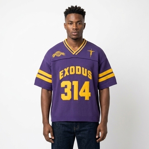 Chemise surdimensionnée tricotée sur mesure pour homme avec logo brodé sur le devant, 100 % coton respirant anti-boulochage, manches courtes, fournisseur de jersey - Product Image 1