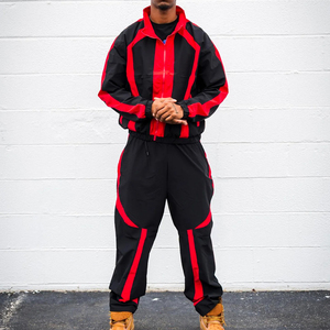 Ensemble de survêtement imperméable pour homme, veste et pantalon coupe-vent, streetwear, vêtements de sport, OEM, vente en gros - Product Image 4