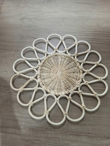 Eco Friendly Natural Rattan Placemat Handmade <b>Round</b> Woven <b>Table</b> <b>Mat</b> Durable Rattan Charger Plates for Dining Wedding Party Use - Product Image 3
