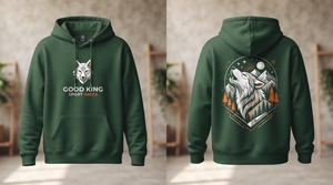 Sweat à capuche surdimensionné personnalisé en molleton de coton épais avec imprimé graphique loup pour homme – Style streetwear - Product Image 4