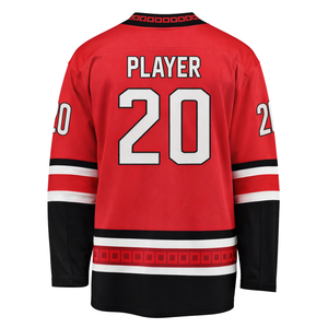 Red Ice Hockey Jersey Long Sleeve Breathable <b>Athletic</b> Team Uniform Adult Training Practice Performance Sportswear - Product Image 3