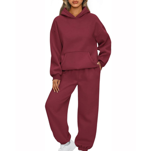 Ensembles de survêtements décontractés surdimensionnés pour femmes, de haute qualité, deux pièces, pour l'entraînement et le jogging - Product Image 1
