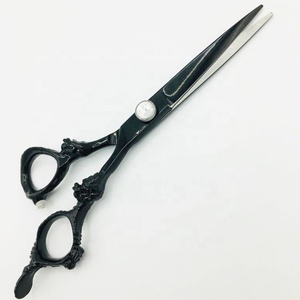Tijeras de Corte de Pelo Rectas con Logotipo Personalizado, Kit de Peluquería para Uso en Salón y Hogar, Acero Inoxidable 9CR13, Afiladas, para Diestros, para Adelgazar el Cabello, Largas - Product Image 1