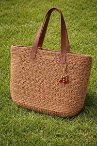 Sac fourre-tout en rotin fait main, style bohème rectangulaire, décoration intérieure, panier 100% artisanal en fibres naturelles - Product Image 5