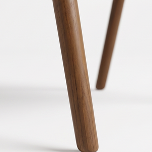Fauteuil de salle à manger en bois moderne, minimaliste, écologique et durable, avec assise rembourrée et dossier rond, pour usage extérieur sur terrasse. - Product Image 2
