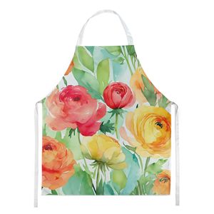 Delantal de acuarela Ranunculus Multicolor grande Unisex para cocinar manualidades para hornear jardinería, para adultos y tanto hombres como mujeres - Product Image 1