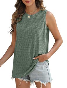 Camiseta sin mangas personalizada para mujer con ojales, cuello redondo, informal de verano, venta al por mayor OEM - Product Image 5