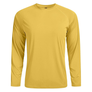 T-shirt à manches longues pour homme, décontracté, en coton uni, coupe confortable - Product Image 6