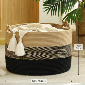 Home Decorative <b>Woven</b> <b>Basket</b> Fabric Organizing Storage <b>Basket</b> for Home Use - Product Image 3