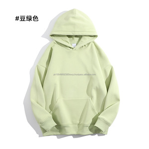 Sweat à capuche 430gsm 100% coton hiver couleur unie Plus velours épaissi doux cireux hommes et femmes marque de mode lâche lourd - Product Image 3