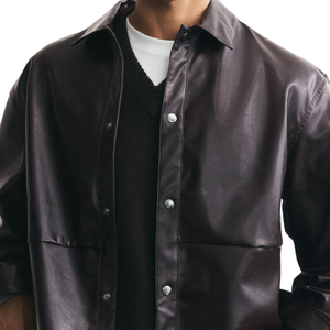 Chemise légère enduite résistante à l'eau, coupe décontractée, boutonnée, pour homme, style streetwear - Product Image 3