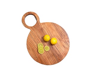 Tabla de Madera Redonda Ecológica y Natural con Asa Integrada para Cocina, Tabla de Cortar, Plato para Quesos y Charcutería - Product Image 1
