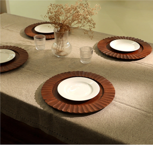 Minimalist Design Wood Charger Plate Dish Wedding <b>Dinner</b> <b>Table</b> Traditional Design Wood Charger Plates - Product Image 1