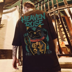 เสื้อยืดโอเวอร์ไซส์พิมพ์ลายกราฟิกสำหรับผู้ชาย ผ้าคอตตอนหนานุ่ม สไตล์สตรีทแวร์ ฮิปฮอป ทรงหลวม ขายส่ง แบบไหล่ตก - Product Image 2