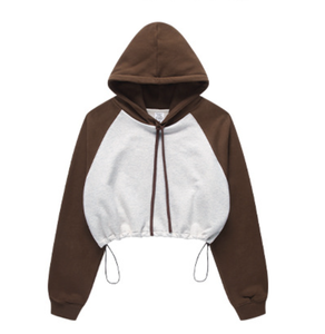 Women's Oversized Cropped Hoodie Casual Long Sleeve Pullover Hooded Sweatshirt Streetwear Loose Fit Crop <b>Top</b> - Product Image 4