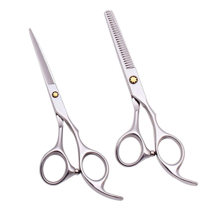 Ciseaux de barbier professionnels en acier inoxydable, ciseaux de coupe et d'éclaircissement personnalisés pour salon, ensemble de ciseaux en acier inoxydable - Product Image 5