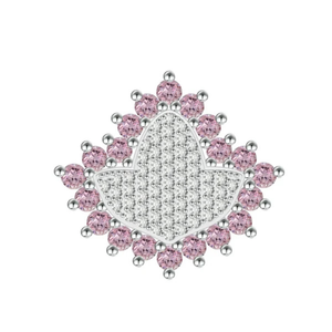 Anillo de Plata de Ley AKA Pink Ivy Elite para Mujer, Elegante Joyería de Moda Inspirada en Hiedra en Color Rosa y Plateado - Product Image 3