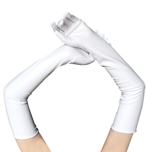 Guantes Largos Brillantes de Piel de Oveja con Diseño a Cuadros, Térmicos y con Pantalla Táctil para Mujer, Ideales para Fiestas, Clubes, Cosplay y Disfraces - Product Image 4