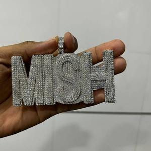 Colgantes y Dijes Finos: Colgante de Moissanita VVS con Letra Personalizada, Joyería Fina Hip Hop Iced Out, Colgante de Diamantes de Plata 925 para Hombre - Product Image 5