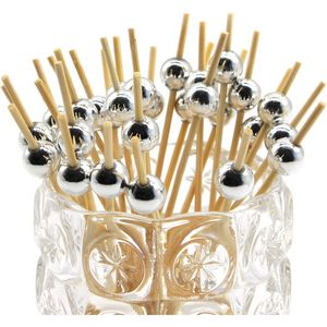 Palillos de Bambú Plateados de 4.7 Pulgadas de Largo para Cócteles, Palillos Decorativos para Aperitivos, Ideales para Fiestas de Navidad y Año Nuevo - Product Image 2
