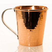 Chopes à bière en cuivre texturé martelé, verres à champagne et à vin, finition polie, tasses de voyage réutilisables en cuivre, logo personnalisé