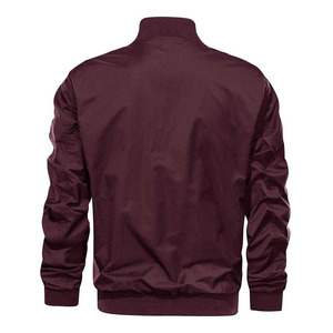 Bomber <b>Jacket</b> Full Zip Casual Outerwear Ribbed Cuff <b>Lightweight</b> Coat Sleeve Pocket Custom Logo Wholesale Street Fashion Apparel - Product Image 2