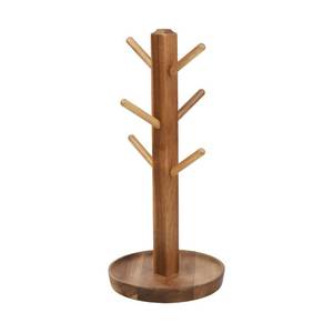 Portavasos de Metal Negro y Madera de un Solo Nivel, Multifuncional, Hecho a Mano, con Ganchos y Estante, Soporte para Tazas de Café para Cocina - Product Image 4