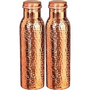 Botella de cobre con diseño floral de última generación, con acabado esmaltado, para uso doméstico y en servicios de catering, botella de agua artesanal con acabado artesanal. - Product Image 4