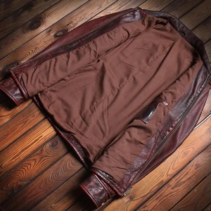 Genuine Cowhide Leather Stand Collar Hooded Vintage <b>Jacket</b> for <b>Men</b> Autumn Thick Overcoat Multi-Pockets - Product Image 4
